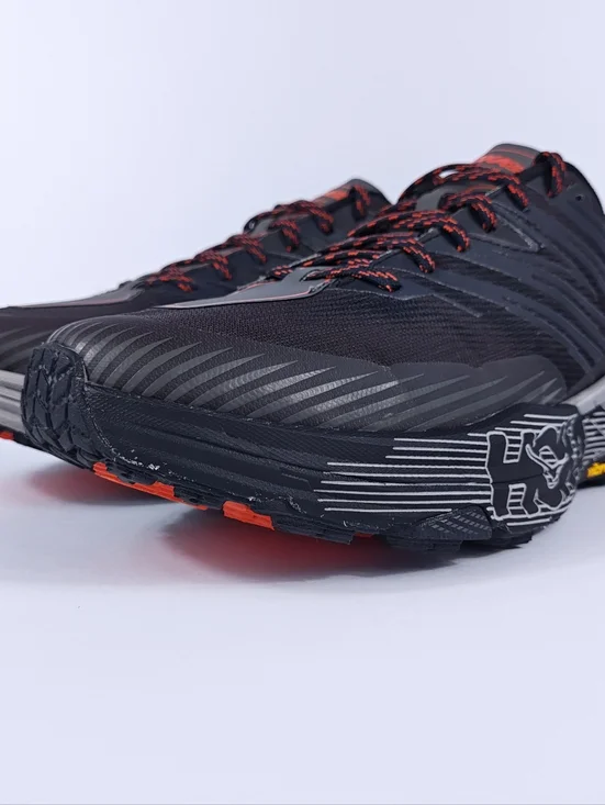 Hoka Speedgoat 4 Mens 11 Trail Hiking Running Shoes Vibram Cushioned Black - Picture 4 of 16